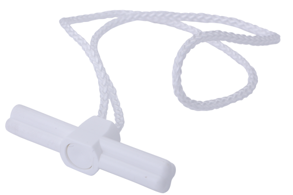 Zeltknebel mit Schlaufe zum Schlupfen, Wei&szlig;, L=220,0 mm