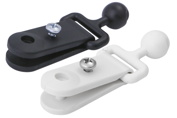 Einschlagclip mit Kugelkopf, wei&szlig;